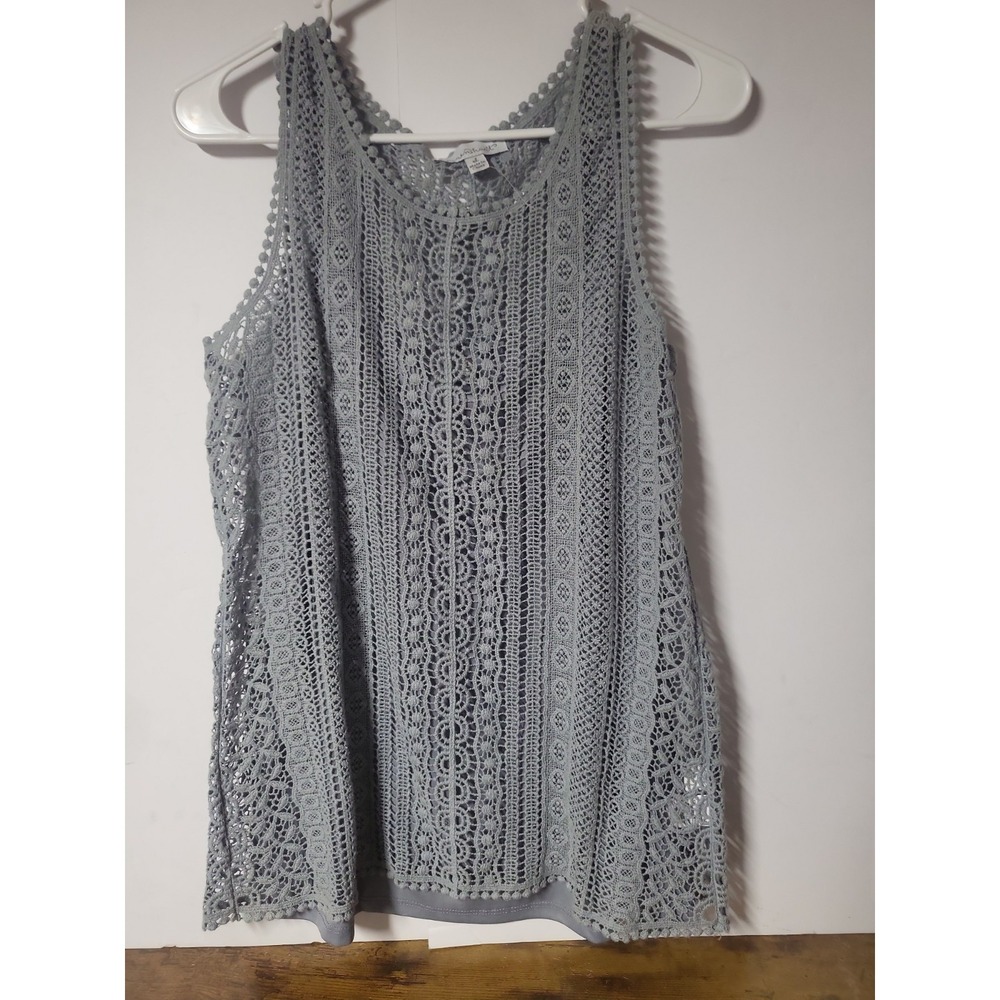 Keren‎ Hart Women's Blue/grey Knitted Tank  Blouse Size XL NWOT